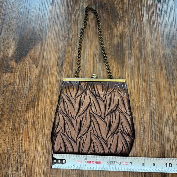 Jessica McClintock Textured Brown Shoulder Bag - Picture 7 of 9